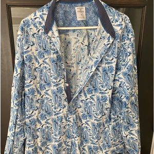 Men’s long sleeve paisley dress shirt XL